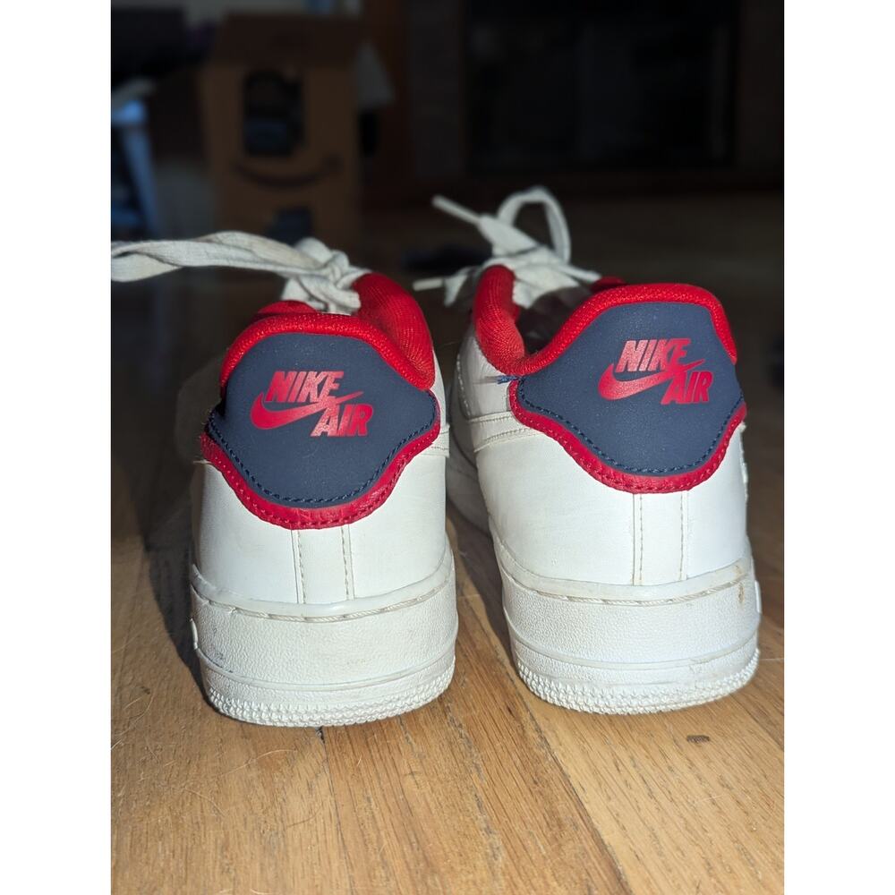 Nike Air Force 1 07 AF1 Vintage Nike Air -White Team Red Polar FV8105-161 Sz 7 - Picture 4 of 5